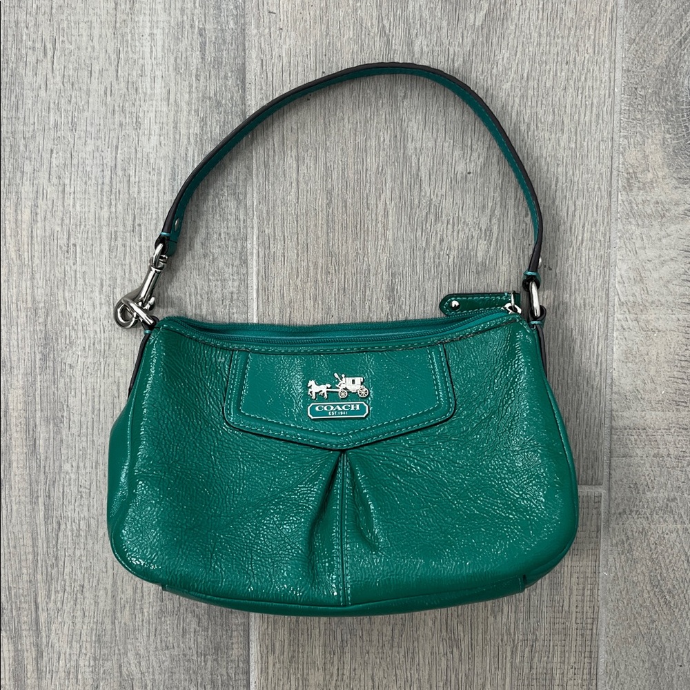 Coach Green Leather Small Shoulder Bag.